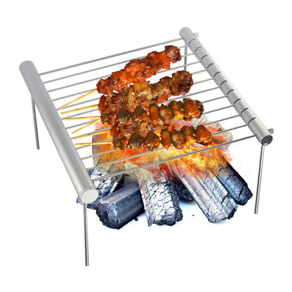 Portable Mini BBQ Grill Collapsible Stainless Steel BBQ Holder Folding BBQ Grill Barbecue Accessories For Home Outdoor Park Use