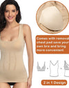 Shapewear Tank Top Seamless Slimming Underwear Tummy Control Camisole with Removable Pads Body Shaping Compression Vest