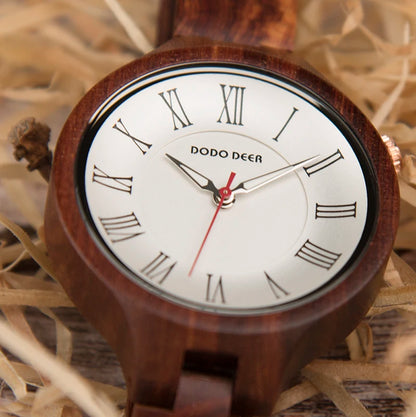 Wooden Watch in Japanese Quartz Wristwatches Red Sandalwood