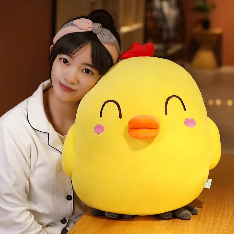 Cute Yellow Chicken Plush Stuffed Animal Soft Pillow