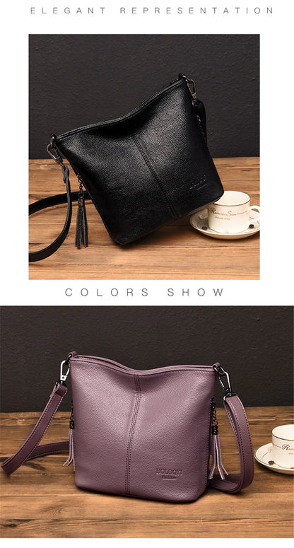 Soft Leather Purse Fashion Women Shoulder Messenger Bag Trend Designer Tassel Bag Luxury Ladies Handbag