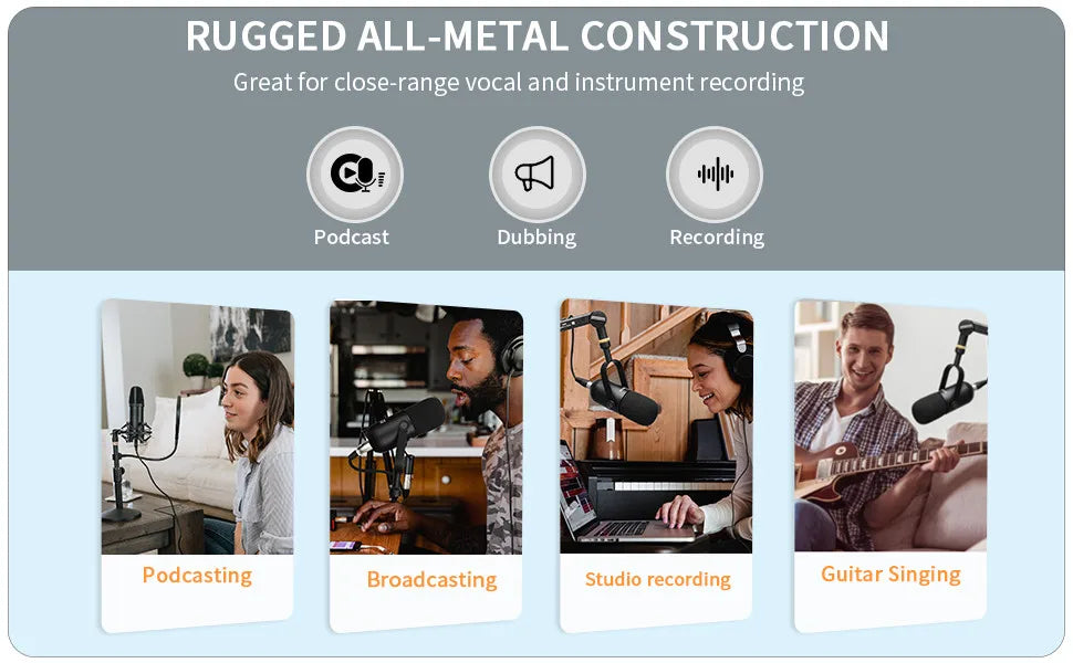 BY-DM500 Studio Gaming Microphone for Streaming Live Vocals Youtube Recording Blogging Podcasting XLR Dynamic Microphone