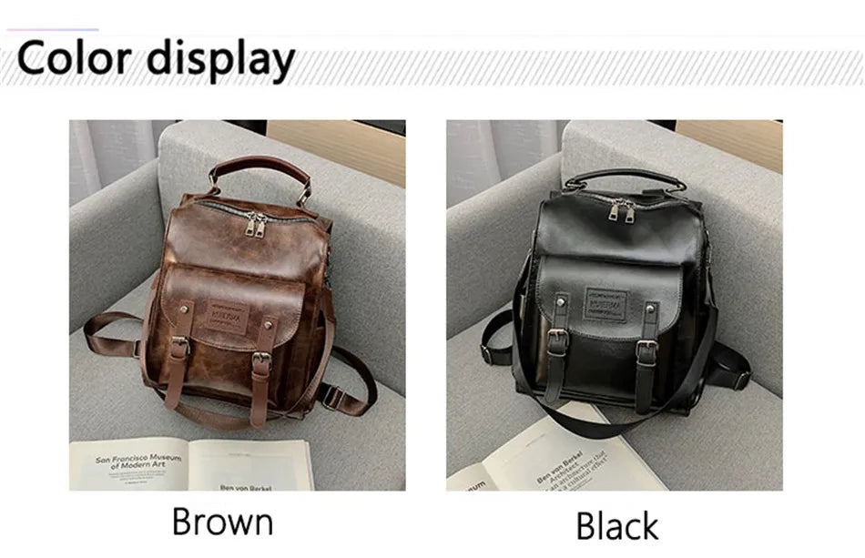 Backpack High Quality Youth PU Leather Backpacks School Shoulder Bag Bagpack