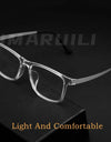 Ultra Light Square Comfortable Large Eyeglasses Pure Titanium Fashion Optical Prescription Glasses Frame Men HR3068