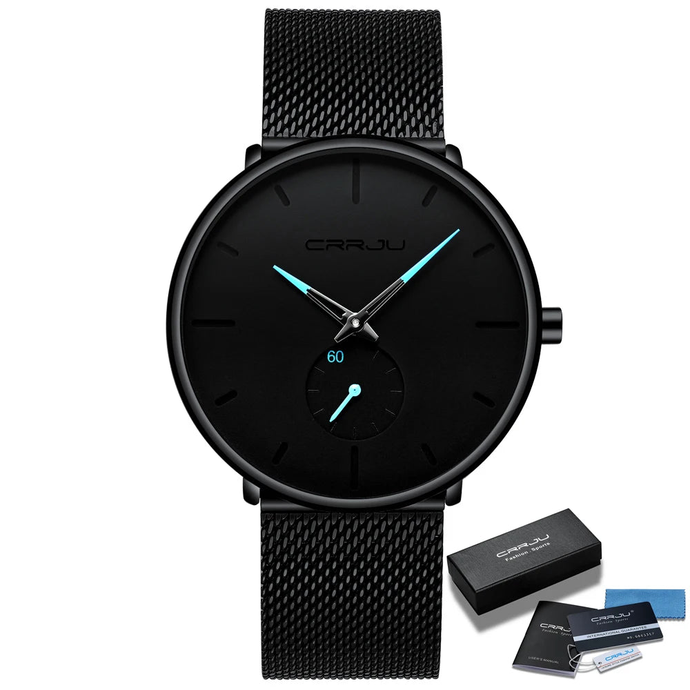 Fashion Blue Men Watch Top Luxury Brand Minimalist Ultra-thin Quartz Watch Casual Waterproof Clock Relogio Masculino