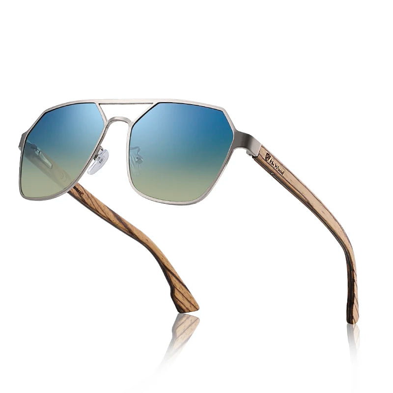 Polarized Vintage Men Handmade Wooden Sunglasses UV400 Protection Fashion Smoke Sun glasses