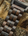 Watches Fashion Classic Ebony Wooden Quartz Wristwatch Auto Date Calendar