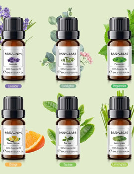 10ML Essential Oils 6pcs Gift Set Humidifier Aromatherapy Diffusers Lavender Eucalyptus Mint Lemongrass Tea Tree Oil
