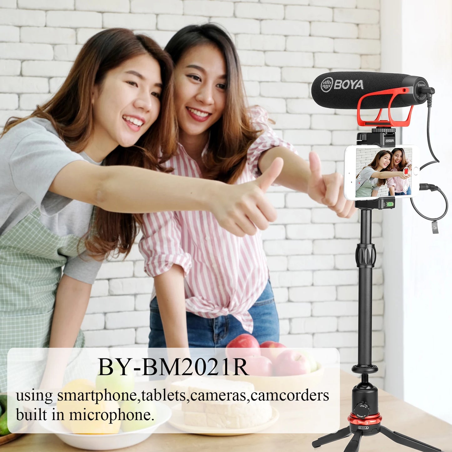 R Super-Cardioid Shotgun Microphone with TRRS & TRS Connectors for IOS Andrioid Smartphone DSLR Camera Camcorder