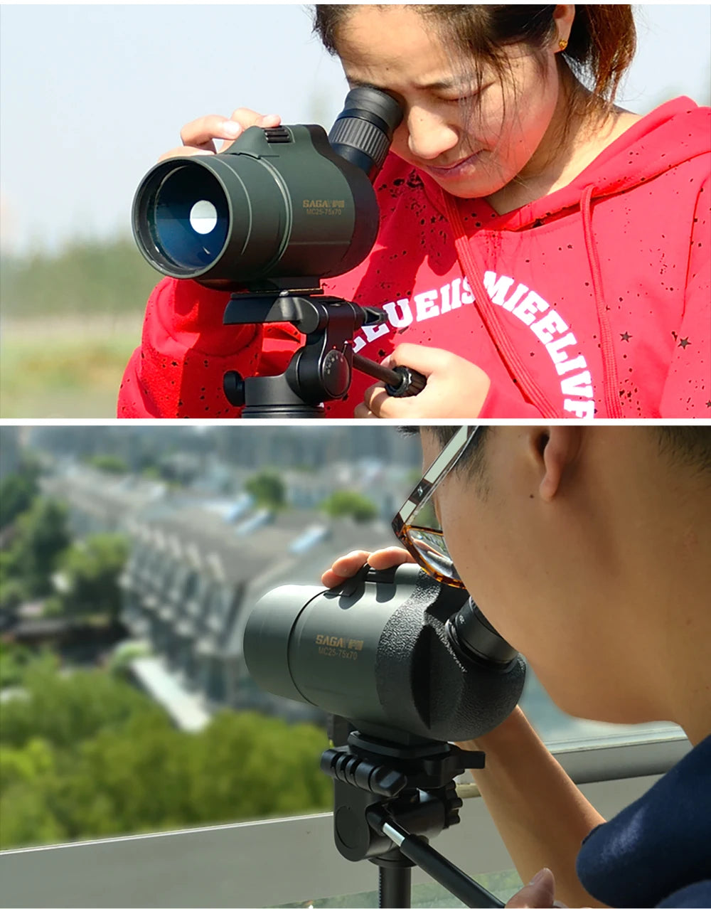 Professional Spotting Scope, Monocular Telescope,  Waterproof Telescope, Hunting Bird Watching Target, MC25-75x70 Zoom