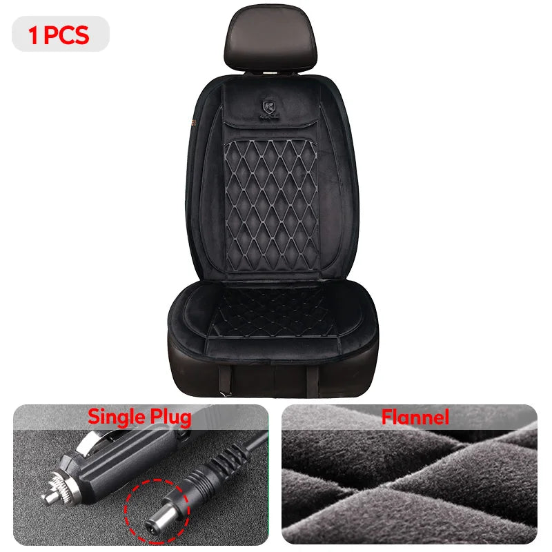 Heated Car Seat Cover 12-24V Universal Car Seat Heater 30'S Fast Heating Pad Thicken Car Heated Seat Cushion Warm Seat Protector
