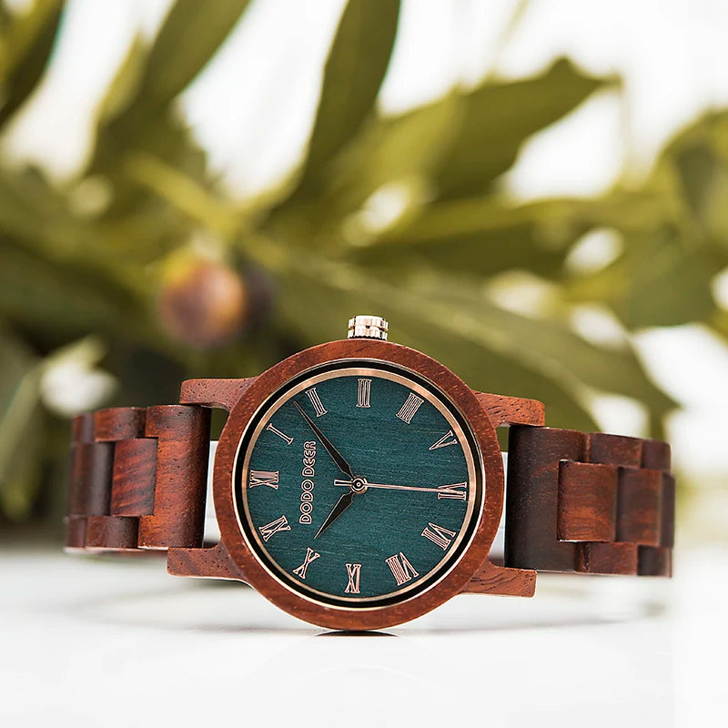 Watches for Women Luxury Casual Quartz Wristwatch Ladies Female Waterproof Party Mother's Day Gift Green sandalwood