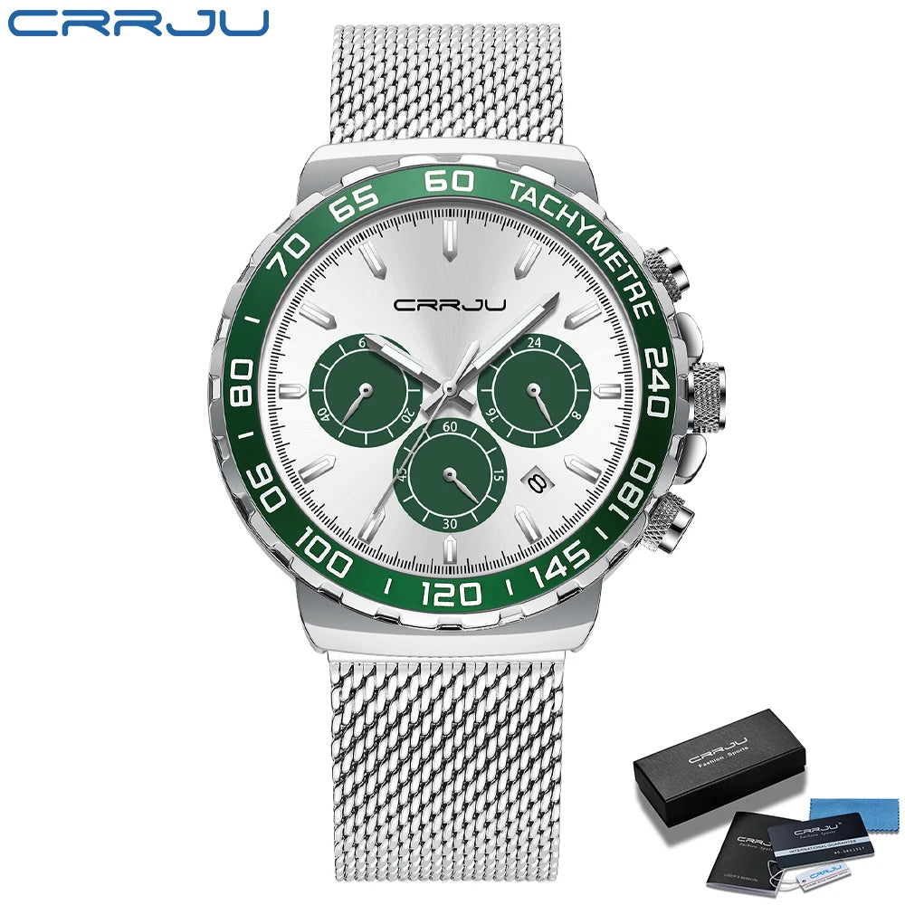 Men Watch Quartz New Japanese Chronograph Top Brand Waterproof Stainless Wristwatches with date Relogio Masculino