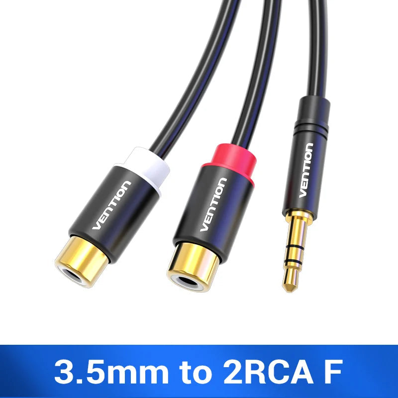 3.5mm Male to 2RCA Female AUX Cable RCA Jack Splitter Audio Y Cable for iPhone Computer Speaker Stereo 3.5 Cable RCA
