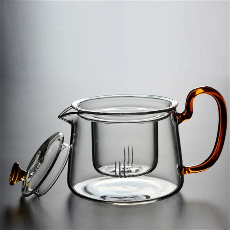 Japanese Style Transparent Glass Teapot High Temperature Resistant Filter Scented Black Tea Kung Fu Tea Set
