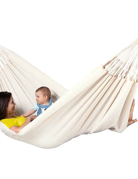 Cotton Hammock Brazilian Double Hammock Hiking Camping Soft Comfortable Fabric Canvas Hammock for Patio Porch Garden Backyard