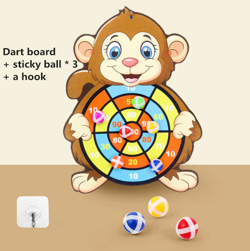 Sticky Ball Dart Target Board Cartoon Throw Ball Target Sticky Ball Board Interactive Educational Toy Christmas Gift