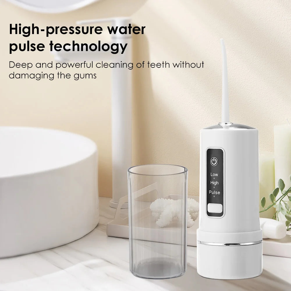 Oral Irrigator +4 Jets 3 Mode USB Rechargeable Water Flosser Portable Dental Water Jet Waterproof Irrigator Dental Teeth Cleaner