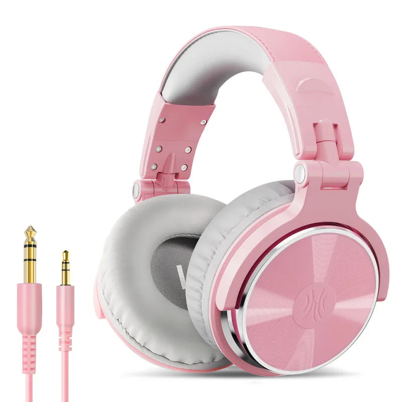 Wired HiFi Headphones Professional Studio DJ Headphones With Mic Over Ear Hi-Res Headset Monitoring For AMP Guitar Phone