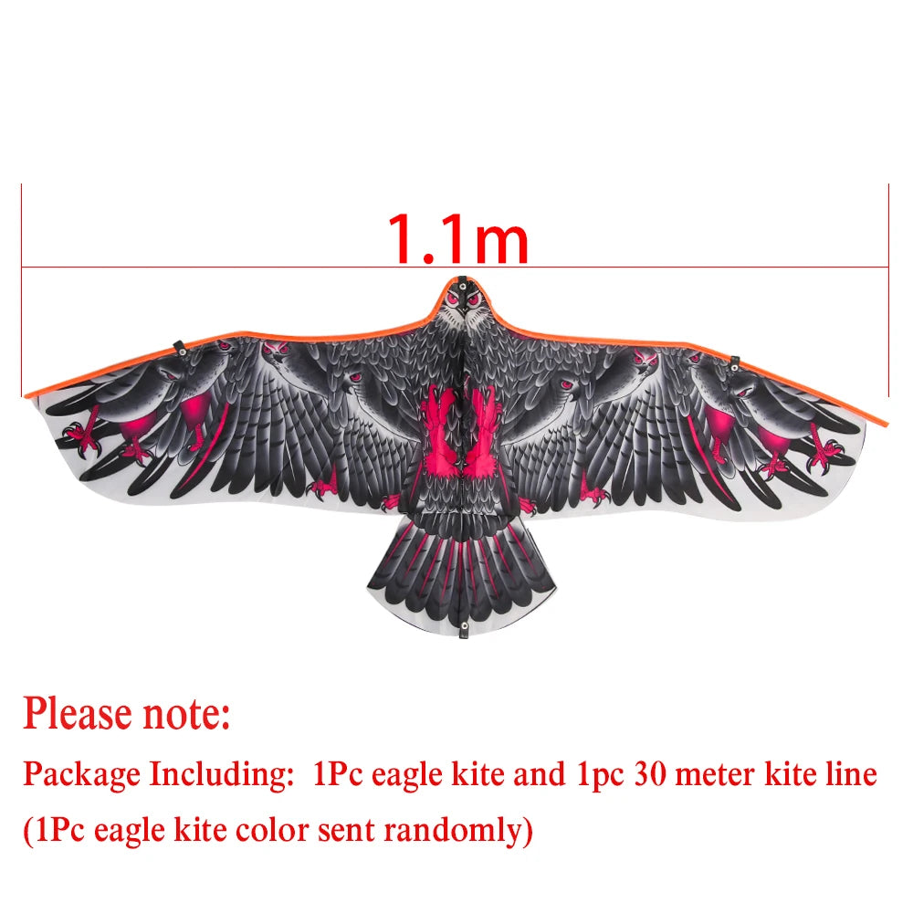 1.1m Eagle Kite With 30 Meter Kite Line Large Eagle Flying Bird Kites For Kids Gift Family Trips Garden Outdoor Sports DIY Toy