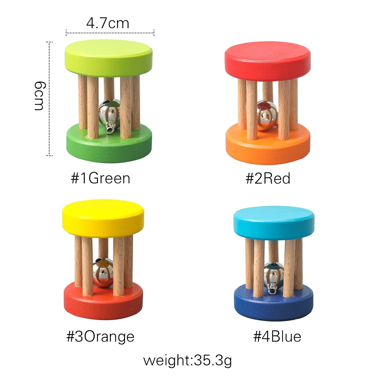 Color Wooden Rattles Toy 0-12 Months Baby Hearing Training Game Early Educational Toys Infant Toddler Hand Bell Toy