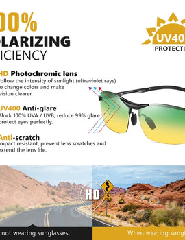 Polarized Intelligent Photochromic Sunglasses for Men Chameleon Goggles