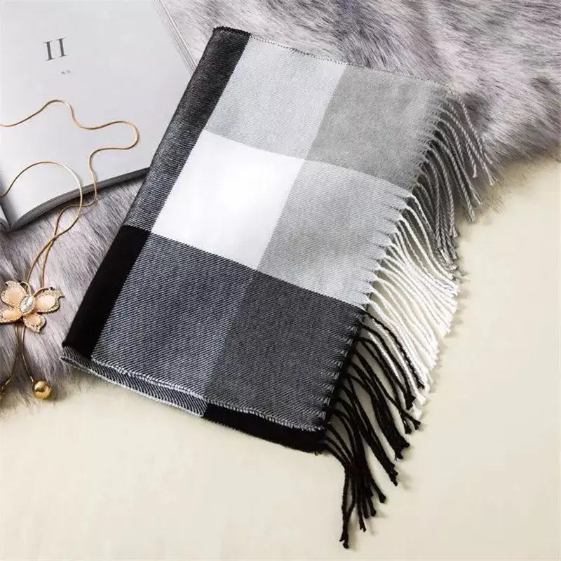 Classic lattice men soft shawl plaid scarves shawl wraps shawl neckerchief headband muffler