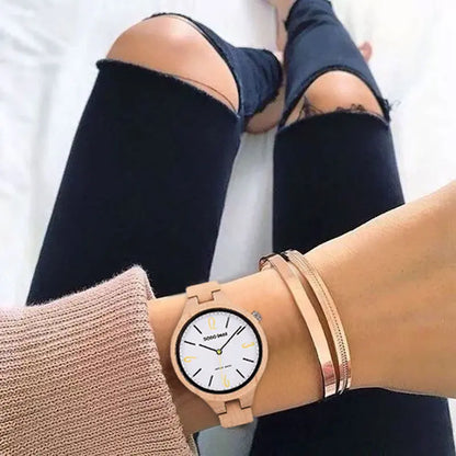 Wood Watches Casual Slim Wristwatch Unique Gift