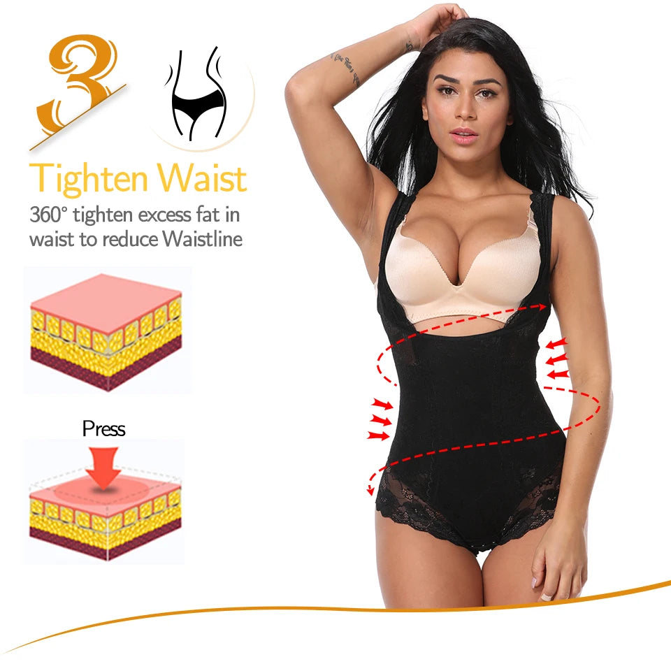 Women's Shapewear Waist Trainer Bodysuits Slimming Underwear Seamless Full Body Shaper