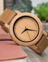 Watches Top Brand Luxury Quartz Leather Silicone Strap Bamboo Wristwatch