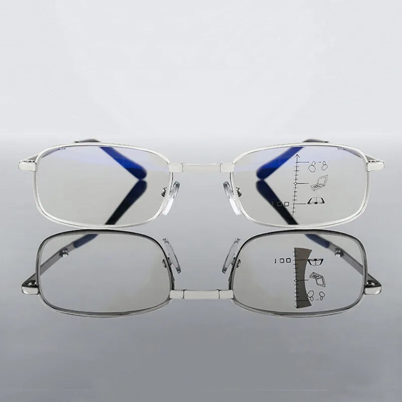 Folding Progressive Reading Glasses Men Women Multifocal Metal Foldable Presbyopic Glasses Diopter +1.0 1.50 2.0 2.5 3.0