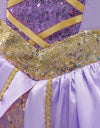 Rapunzel Princess Girl Dress Cosplay Tangled Halloween Party Vestido Kids Birthday Christmas