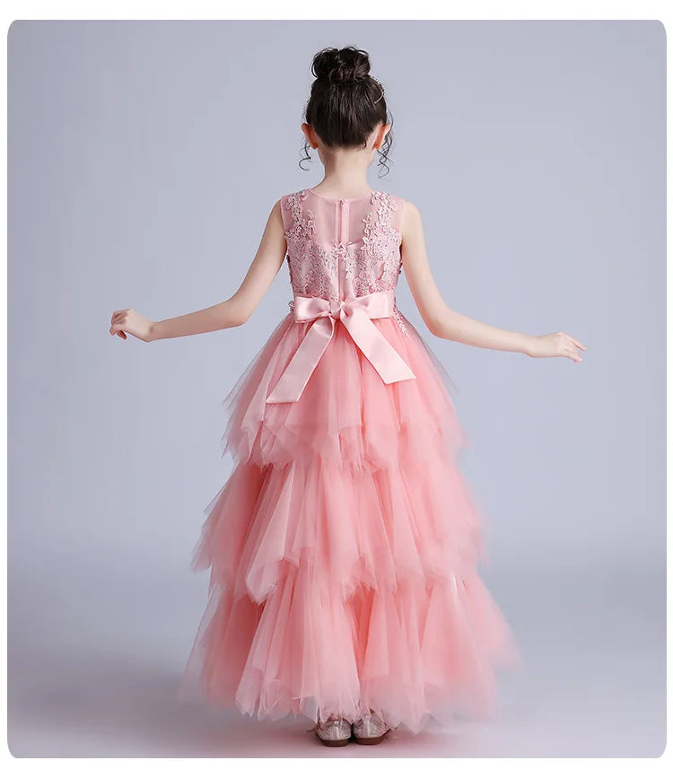Summer New Girls Party Dresses for Evening Long Puffy Princess Dress Big Child Wedding Dress