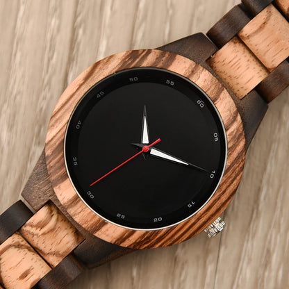 Luxury Brand Green Sandal Wood Watches Full Wooden Quartz Handmade Wristwatches Carton Box