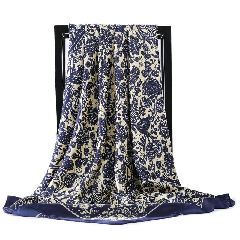 Scarves For Women Print Silk Satin Head Scarf Female Luxury Brand Square Shawl Large Hijab Scarfs