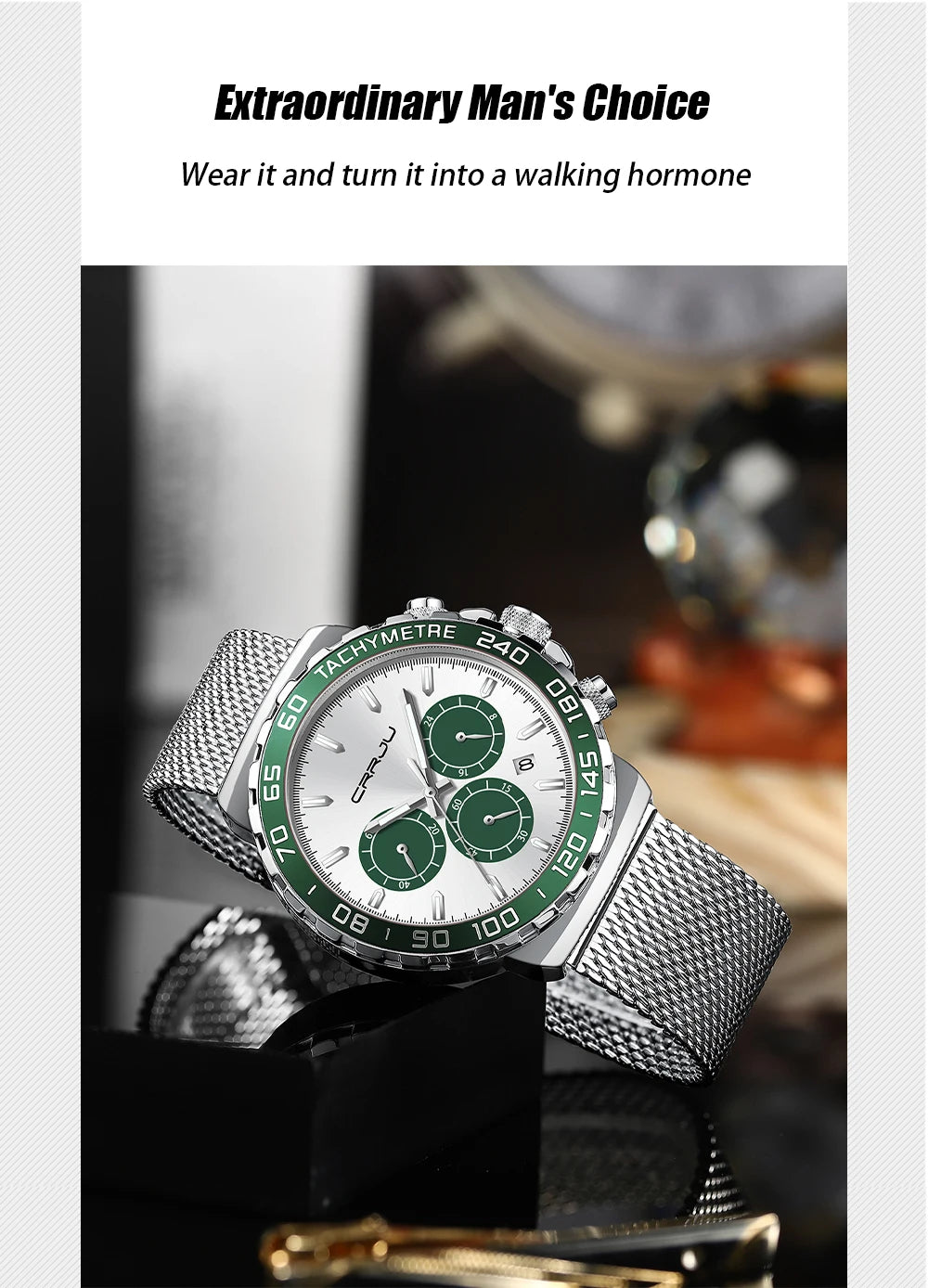 Men Watch Quartz New Japanese Chronograph Top Brand Waterproof Stainless Wristwatches with date Relogio Masculino
