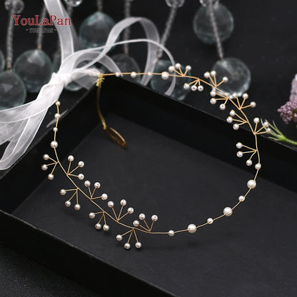 Pearl Bridal Headbands Handmade Bridal Headpiece Simple Headband Wedding Hair Accessories