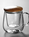 Creative Glass Tea Infuser Cup With Filter Transparent Flower Teacup  Handle Bamboo Lid Heat-resistant Fruit Tea Mug Drinkware