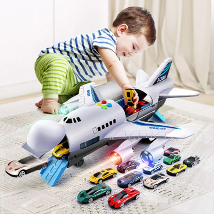 Simulation Track Inertia Passenger Airplane Toy with Lights & Music