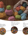 Wood Rainbow Stones Block Colorful Wooden Building Block Rainbow Stacker Balancing Stone Montessori Educational Toy Children
