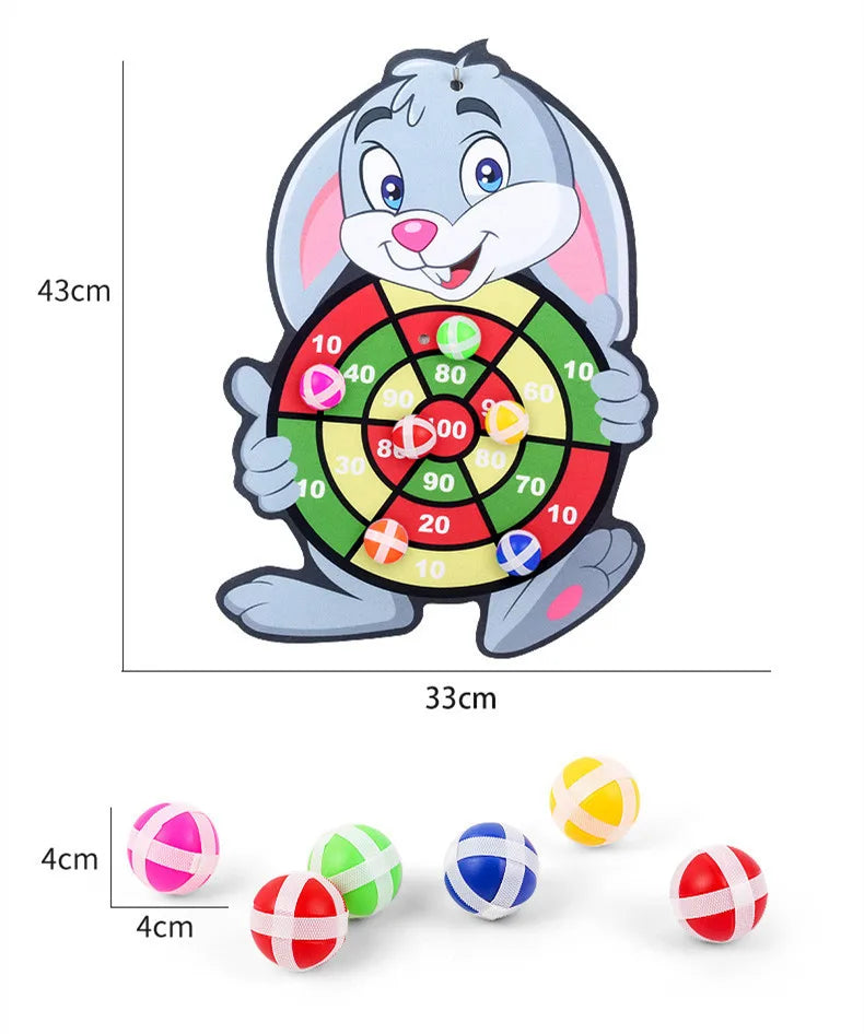 Children Sticky Ball Dart Target Board Cartoon Throw Ball Target Sticky Ball Board Interactive Educational Toy Christmas Gift