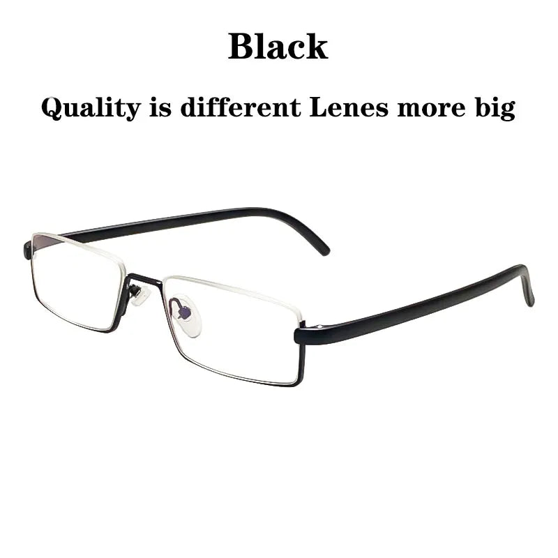 Metal Anti-Blue Light Reading Glasses Men Half Frame Prescription Eyeglasses Male TR90 Eyewear With Case +1.75