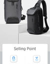 Multi functional Men's Oxford Crossbody Bag Anti-theft Shoulder Bags Short Trip Messenger USB Charging Chest Bag Pack