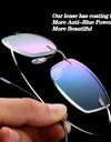 Titanium Alloy Rimless Reading Glasses Light Square Flexible Blue Proof Glasses Frame Women Anti-Blue Ray Glasses Men