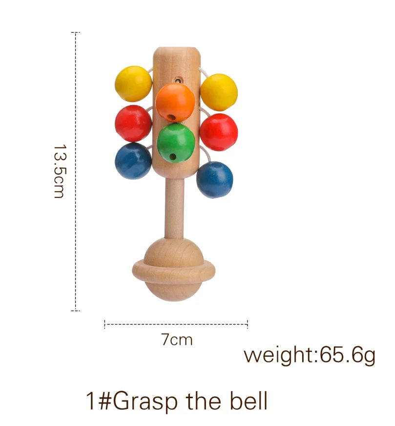 let's make Baby Wood Toys Rattle Newborn Infant Montessori Educational Wooden Ball 0 Up To 1 Year Games For Babies Gift New