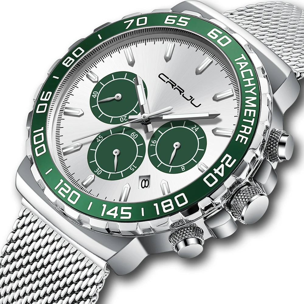 Men Watch Quartz New Japanese Chronograph Top Brand Waterproof Stainless Wristwatches with date Relogio Masculino