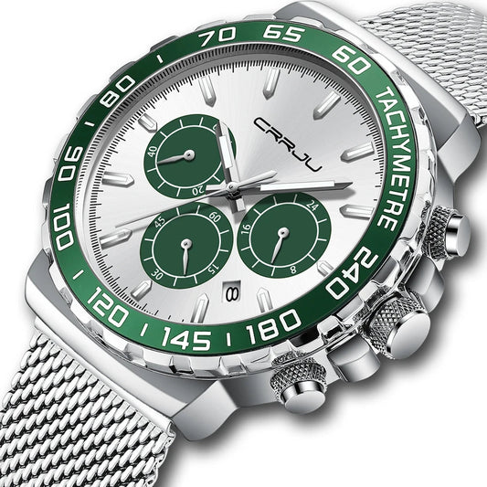 Men Watch Quartz New Japanese Chronograph Top Brand Waterproof Stainless Wristwatches with date Relogio Masculino