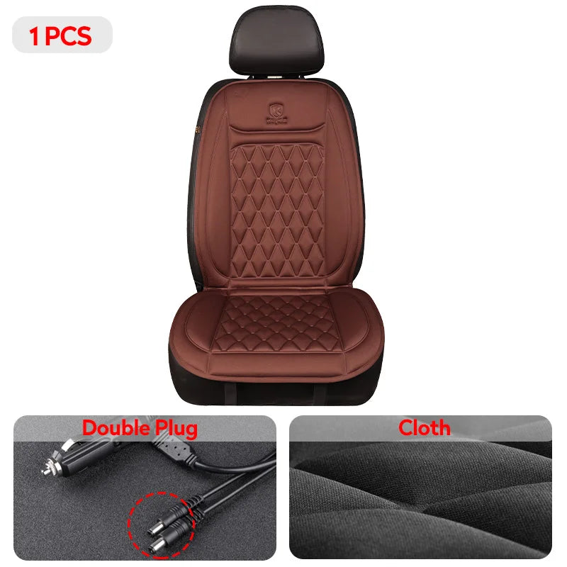 Heated Car Seat Cover 12-24V Universal Car Seat Heater 30'S Fast Heating Pad Thicken Car Heated Seat Cushion Warm Seat Protector