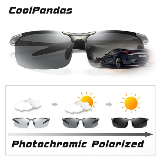 Aluminum Photochromic Polarized UV400 Anti-Glare Driving Sunglasses for Men Women