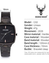 Watch Ebony Wood Timepieces Japan Movement Quartz Wristwatches Man Square Dial in Wooden Box